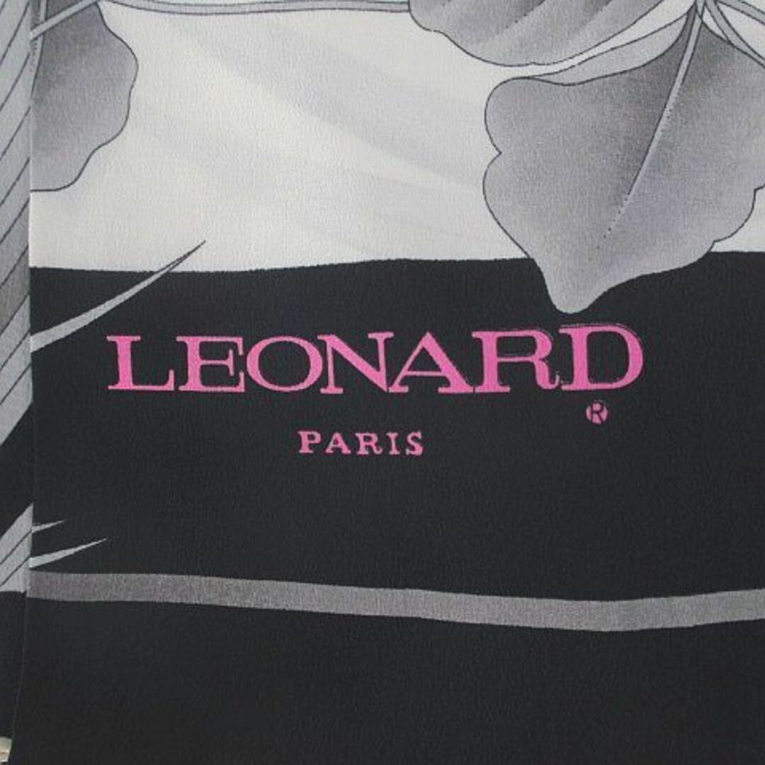 レオナール LEONARD 大判スカーフ 白系 ホワイト 絹 シルク 花柄 2