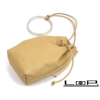 ジルサンダー(Jil Sander)の■美品■　ジルサンダー 巾着 ポーチ バッグ リング クラッチ キャメル シルバー レザー 【A73459】(その他)