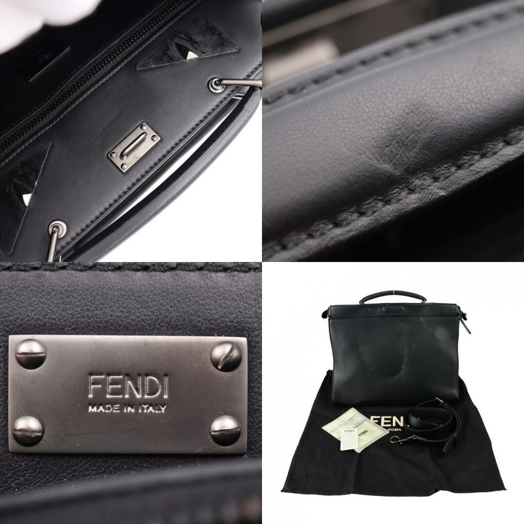 FENDI フェンディ セレリア ピーカブー フィット ビジネスバッグ 7VA406 レザー ブラック バグズアイ モンスター 2WAY  ブリーフケース ショルダーバッグ 【本物保証】