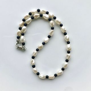 beads necklace＊pearl＊black(ネックレス)