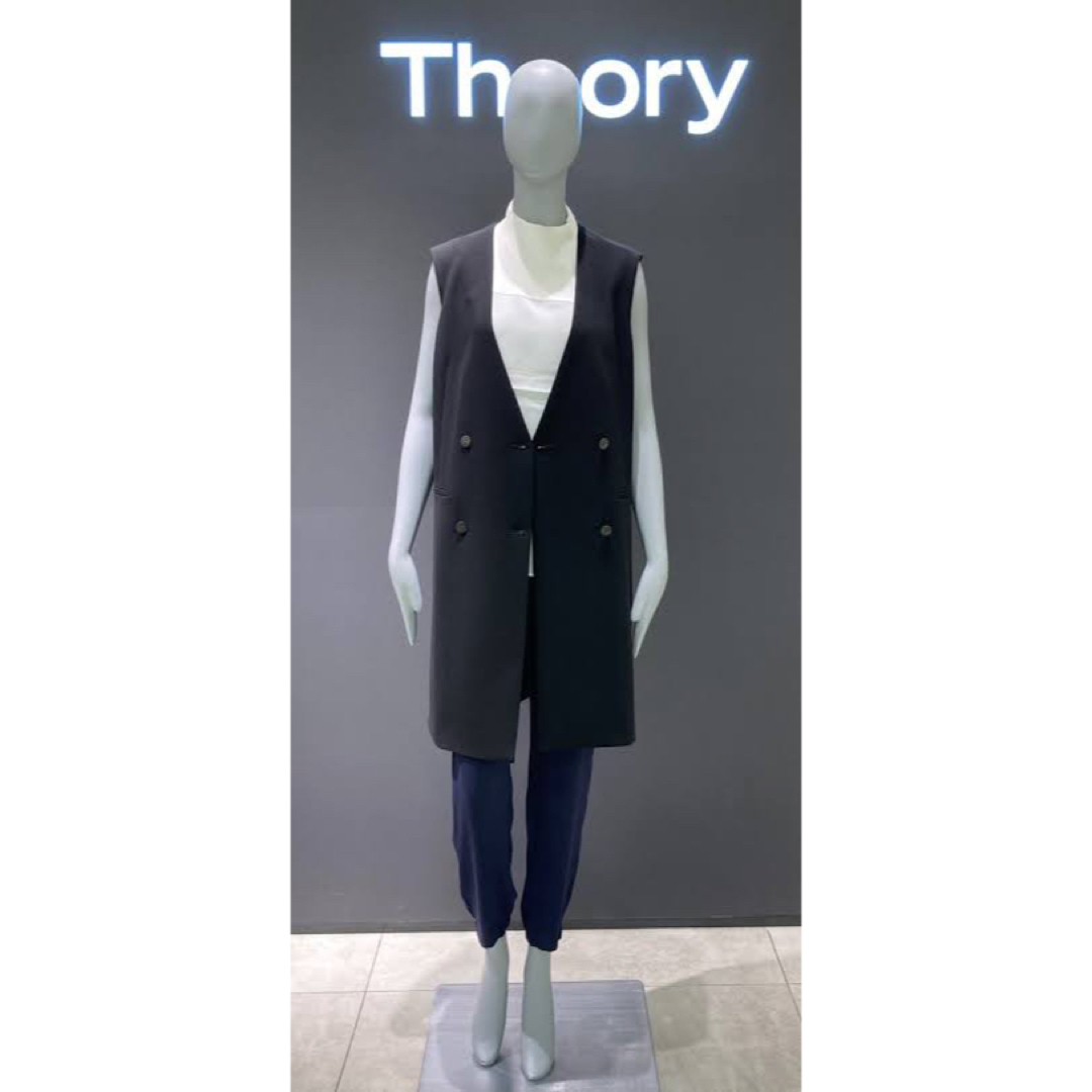 Theory】 23AW 未使用品 ウォッシャブル ロングベスト ジレ グレー