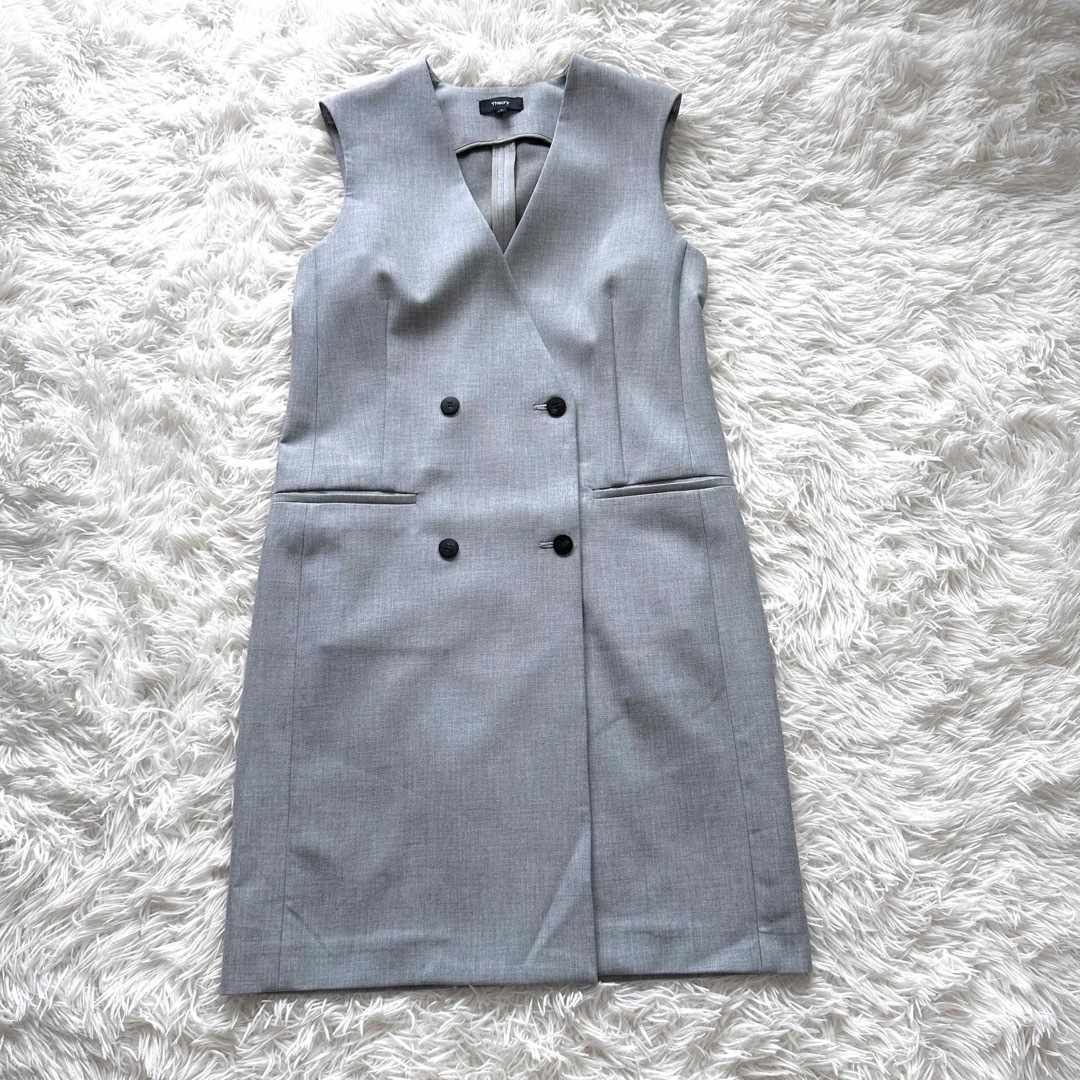 Theory】 23AW 未使用品 ウォッシャブル ロングベスト ジレ グレー