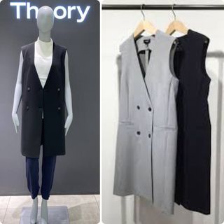 セオリー(theory)の【Theory】 23AW 未使用品 ウォッシャブル ロングベスト ジレ グレー(ベスト/ジレ)