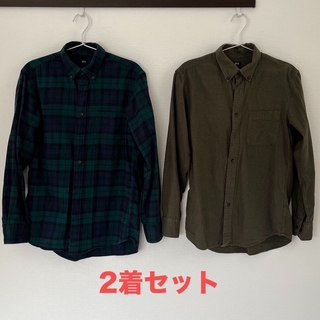 ユニクロ(UNIQLO)の2着セットUNIQLO ボタンダウンネルシャツSサイズ(シャツ)