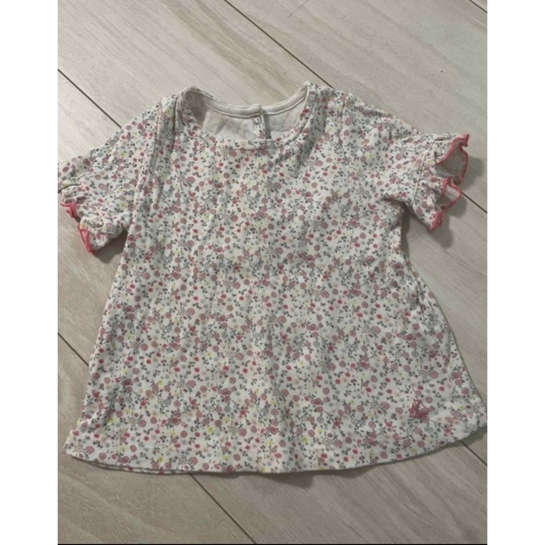 PETIT BATEAU(プチバトー)の【Petit Bateau】花柄カットソー 80cm キッズ/ベビー/マタニティのベビー服(~85cm)(シャツ/カットソー)の商品写真