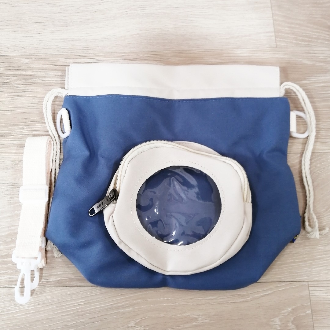 巾着ショルダーバッグ♡痛バッグ 見せバッグ♡ゆめかわ バケツ型 ミニ 韓国 青色 レディースのバッグ(ショルダーバッグ)の商品写真