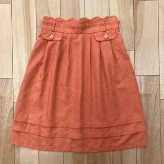 シーディーエスベーシック(C.D.S BASIC)のSサイズ ひざ丈スカート オレンジ系(ひざ丈スカート)