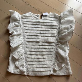 ザラキッズ(ZARA KIDS)のノースリーブ　カットソー　白　Tシャツ(Tシャツ/カットソー)