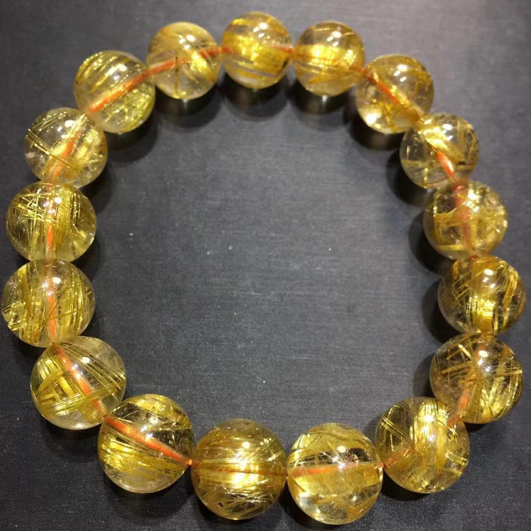 ⭐︎【天然】タイチンルチルクオーツ ブレスレット 12mm - ブレスレット