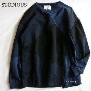 ステュディオス(STUDIOUS)の【STUDIOUS】スウェット　クレイジーパターン　ラグラン　紺　M相当★(スウェット)