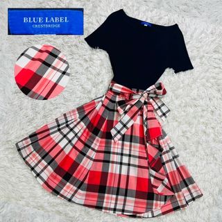 ブルーレーベルクレストブリッジ(BLUE LABEL CRESTBRIDGE)の【即日発送】ブルーレーベルクレストブリッジ ドッキングワンピース チェック (ひざ丈ワンピース)