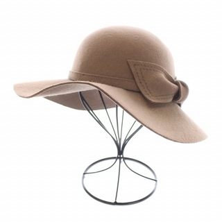 カシラ(CA4LA)のカシラ フェルトハット 帽子 つば広 リボン ウール 茶 KTZ01366(その他)