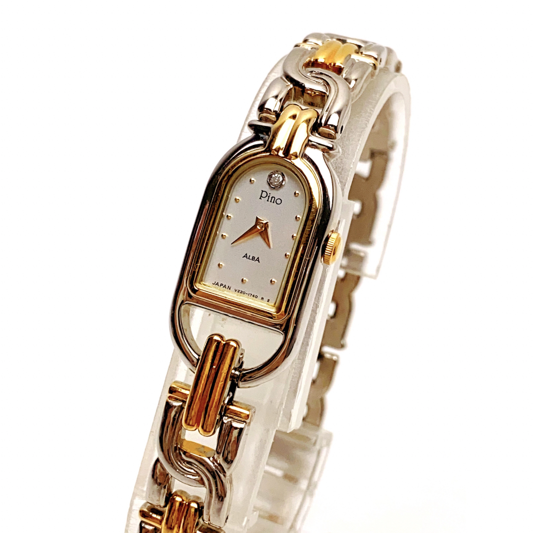 T619 極美品 セイコー アルバ ピノ Pino 1Pダイヤ 腕時計