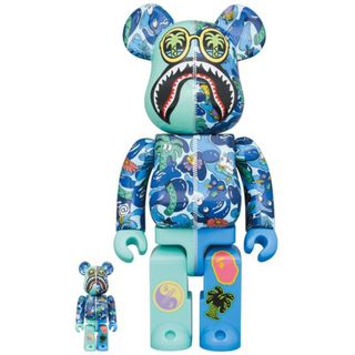 アベイシングエイプ(A BATHING APE)のBAPE × Steven Harrington × BE@RBRICK ブルー(その他)