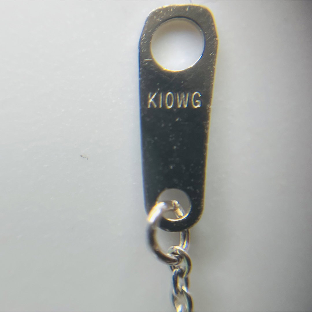 K10WG ホースシュー　蹄　ダイヤ　カラーストーン　ネックレス