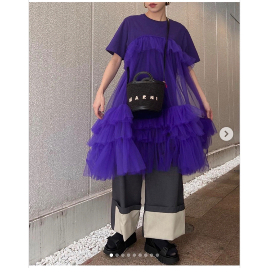 未使用品　VIVIANO TULLE LAYERED LONG TSHIRT