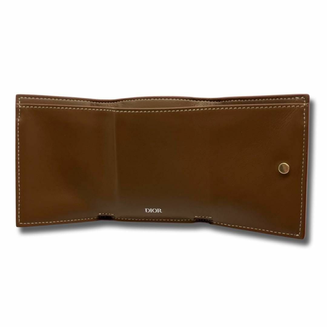 【極美品】ディオール ダイヤモンドカット コンパクトウォレット 三つ折り財布
