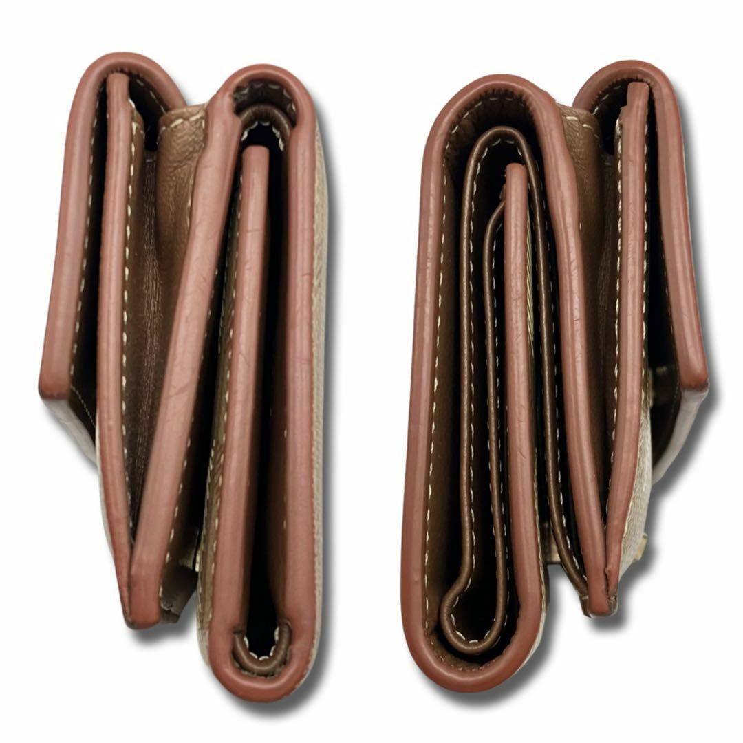 【極美品】ディオール ダイヤモンドカット コンパクトウォレット 三つ折り財布