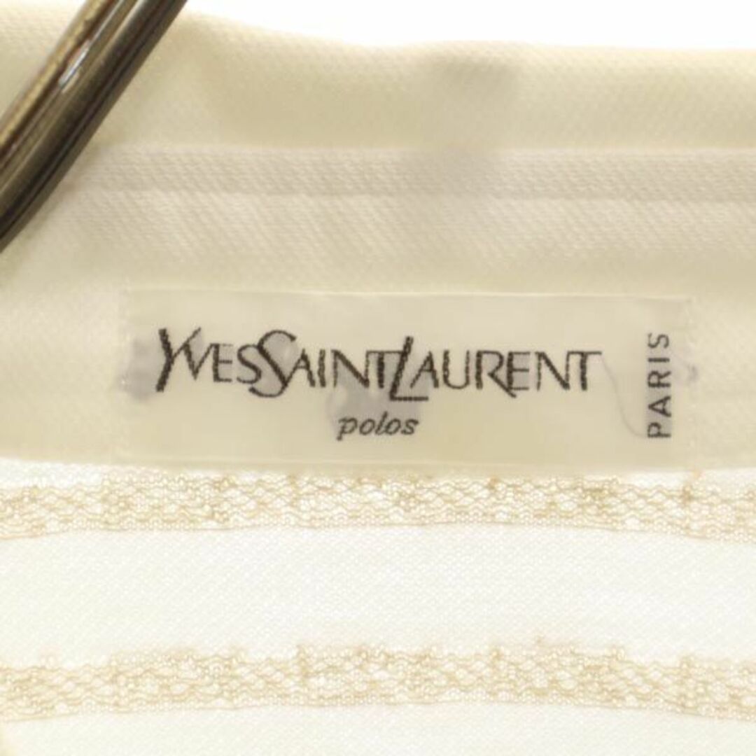 イヴサンローラン 総柄ロゴ 半袖 ポロシャツ L ホワイト系 YVES SAINT LAURENT メンズ   【230624】 8