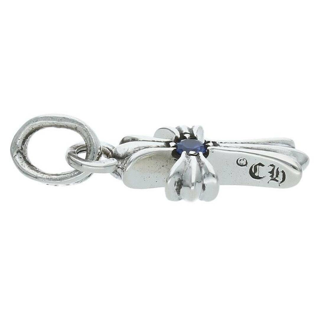 CHROME HEARTS クロムハーツ CRS BBYFAT SAP/ベイビーファット 1サファイア チャーム シルバーネックレストップ