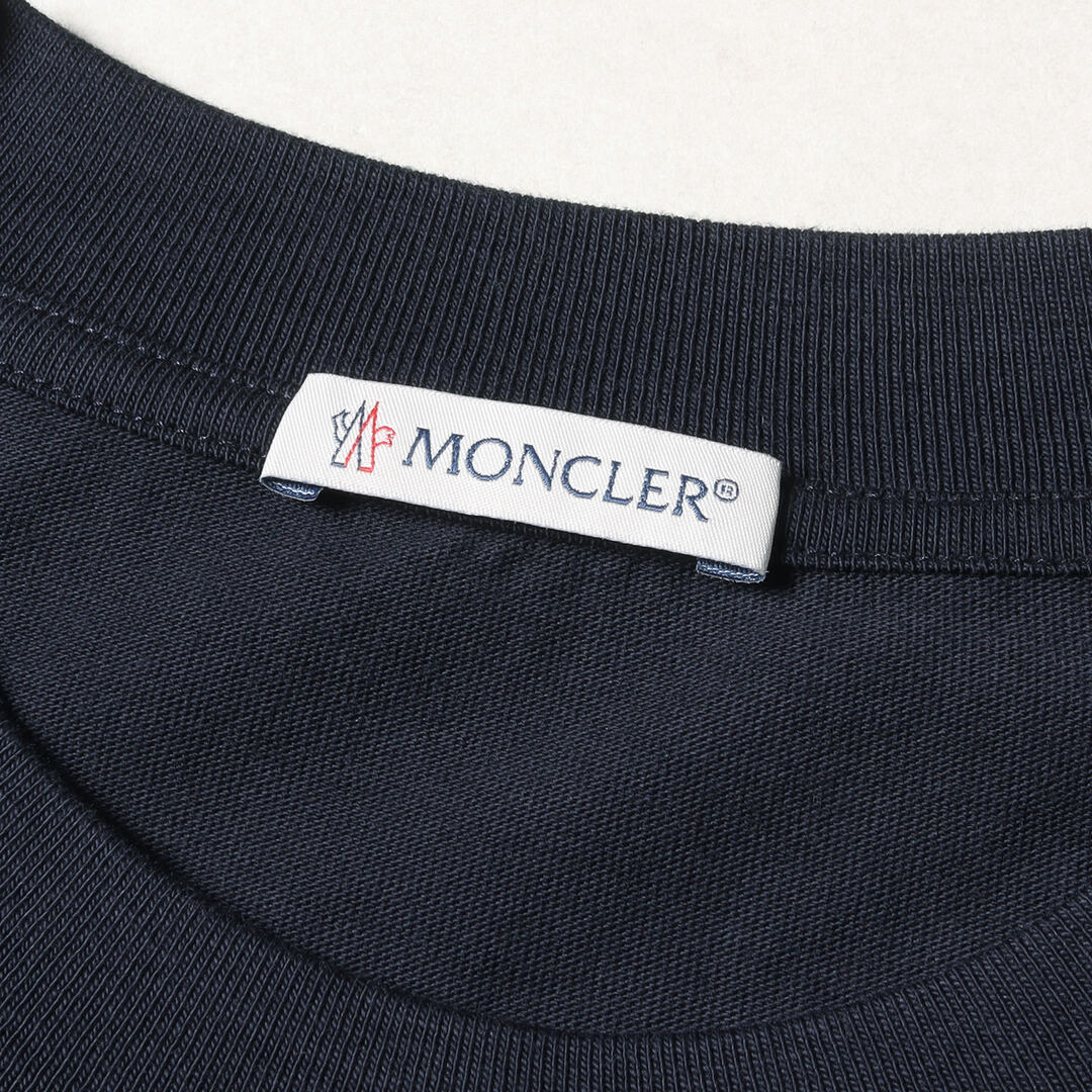 MONCLER モンクレール Tシャツ サイズ:M 23SS エンボス ロゴ ナイロン ワッペン クルーネック SS TSHIRT  I10918C00027 8390T ネイビー 紺 トップス カットソー 半袖 【メンズ】