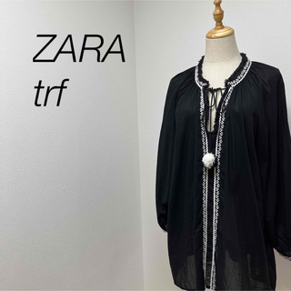 ザラ(ZARA)のZARA trf ザラ ティーアールエフ プルオーバーチュニック 長袖 透け感L(チュニック)