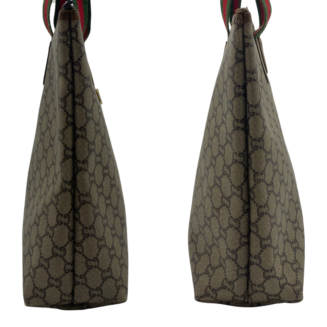 Gucci(グッチ)のグッチ GUCCI GGプラス シェリーライン トートバッグ レザー PVC レディースのバッグ(トートバッグ)の商品写真