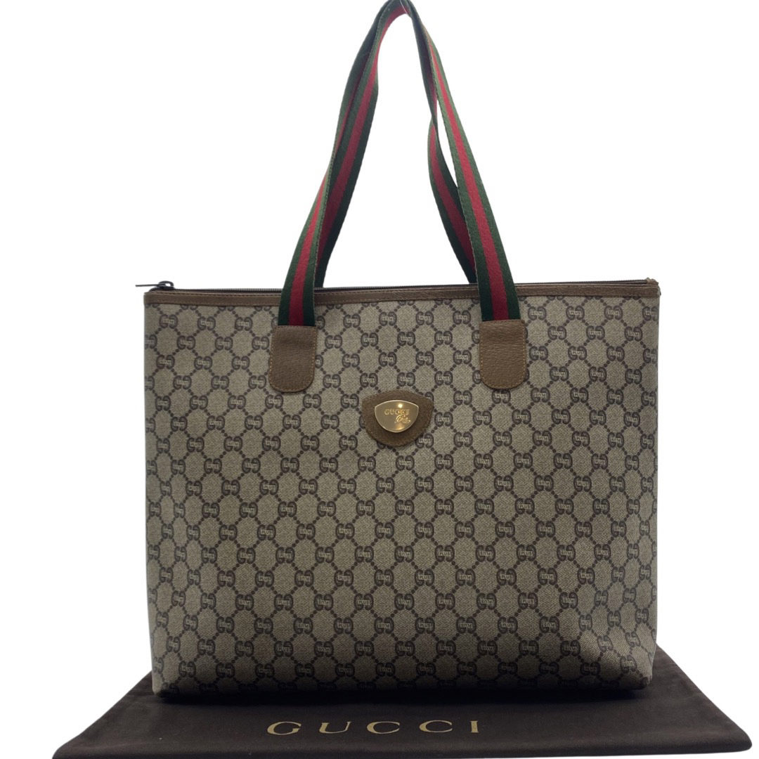 Gucci(グッチ)のグッチ GUCCI GGプラス シェリーライン トートバッグ レザー PVC レディースのバッグ(トートバッグ)の商品写真