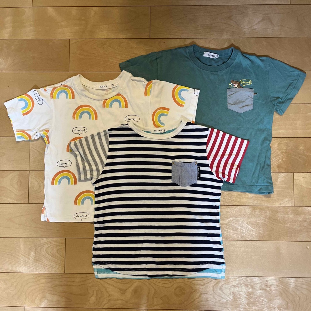 BeBe(ベベ)のSLAP SLIP  130 Tシャツ　3枚 キッズ/ベビー/マタニティのキッズ服男の子用(90cm~)(Tシャツ/カットソー)の商品写真