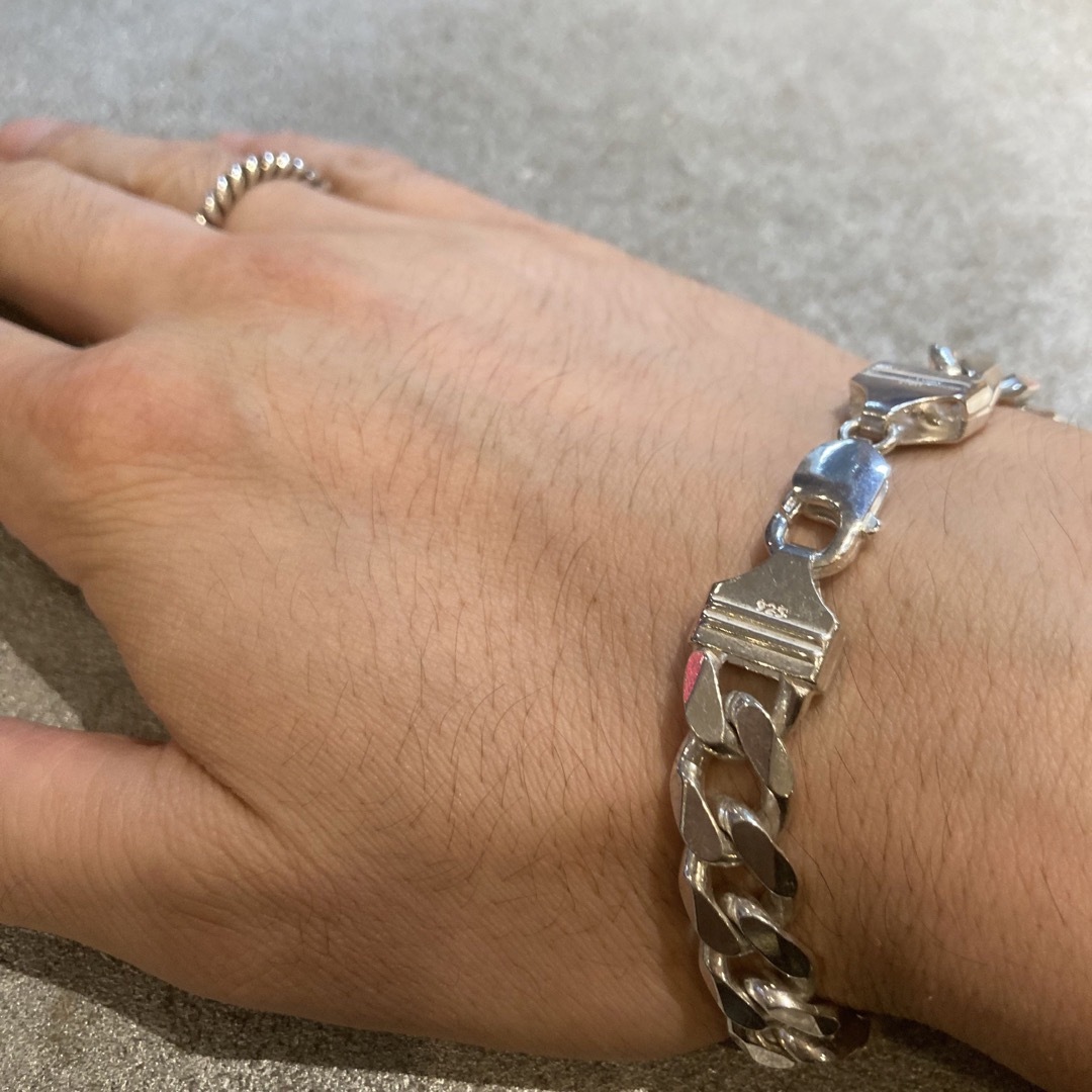 イタリア製VINTAGE ヴィンテージ シルバー925 喜平太めブレスレットの