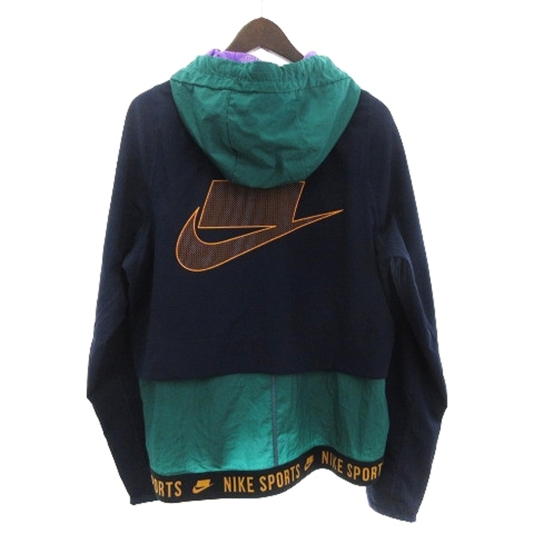 【USED】NIKE ナイキ　ナイロンジャケット　プリントロゴ　L グリーン