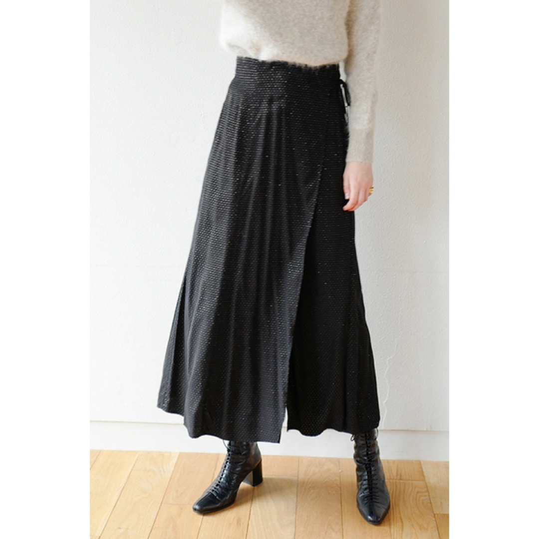 クラネ clane LAME DOT WRAP SKIRT ロングスカート