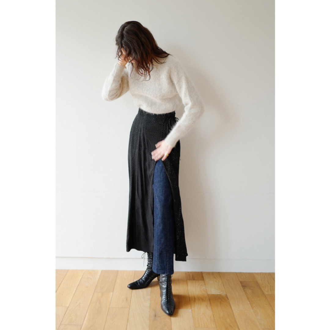 クラネ clane LAME DOT WRAP SKIRT ロングスカート