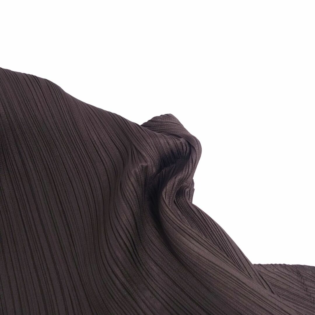 極美品 プリーツプリーズ イッセイミヤケ PLEATS PLEASE カーディガン ケープ 無地 プリーツ トップス レディース 3(L相当) ダークグレー