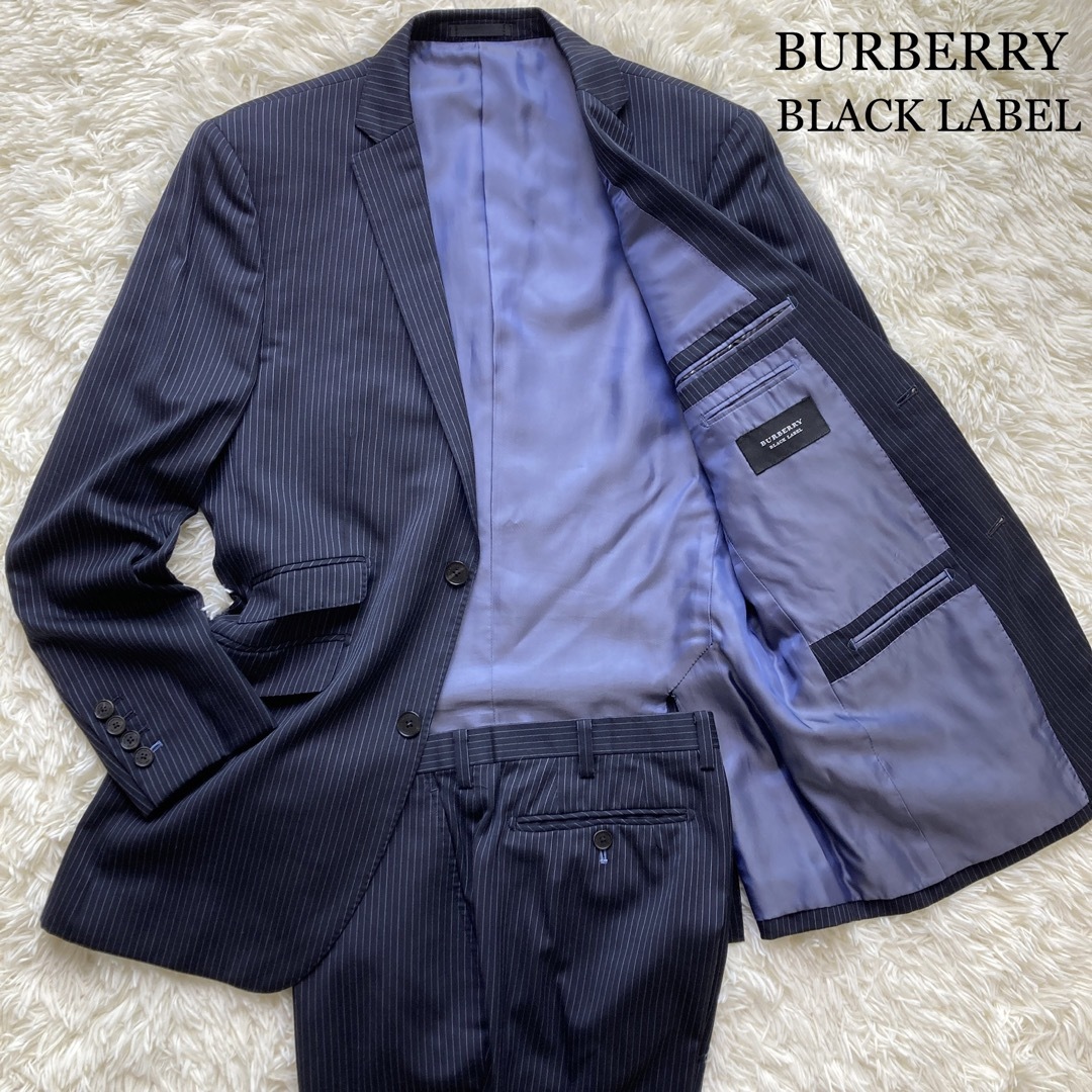 BURBERRY BLACK LABEL セットアップスーツ ネイビーストライプ - 通販 ...