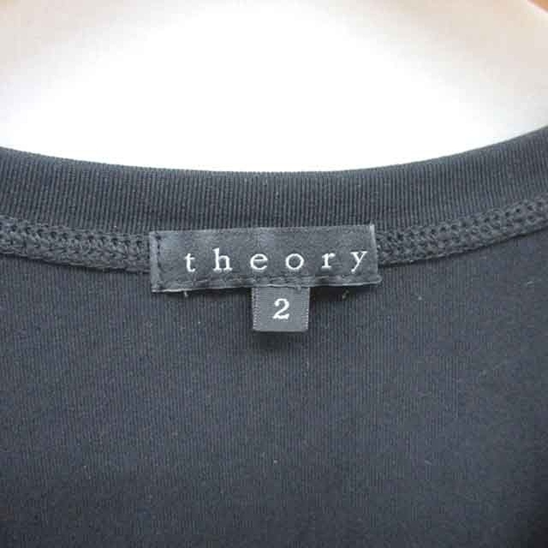 theory(セオリー)のセオリー theory Tシャツ カットソー  Vネック 半袖 2 黒 ブラック レディースのトップス(Tシャツ(半袖/袖なし))の商品写真