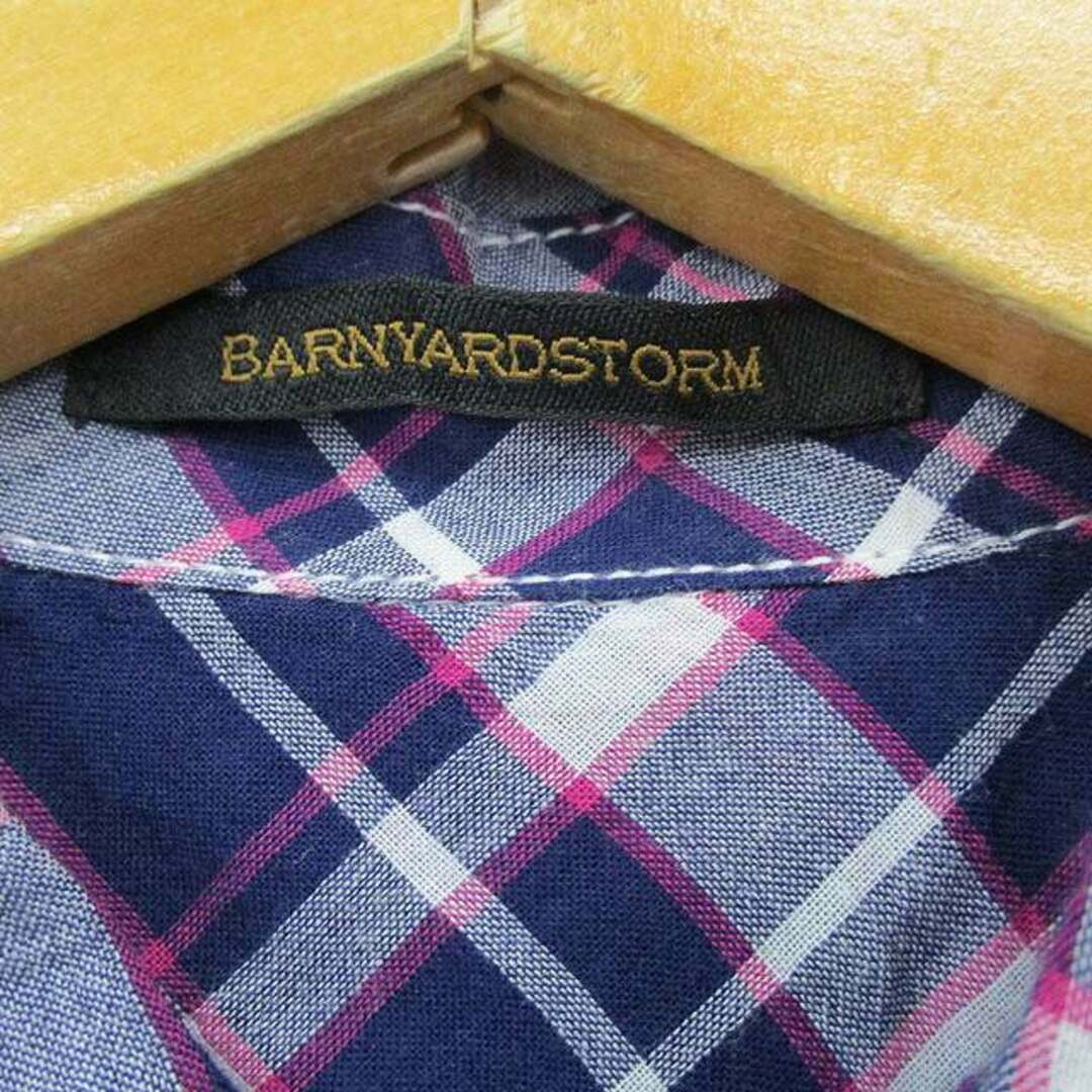 BARNYARDSTORM(バンヤードストーム)のバンヤードストーム シャツ 長袖 コットン チェック 1 パープル 紫 メンズのトップス(シャツ)の商品写真