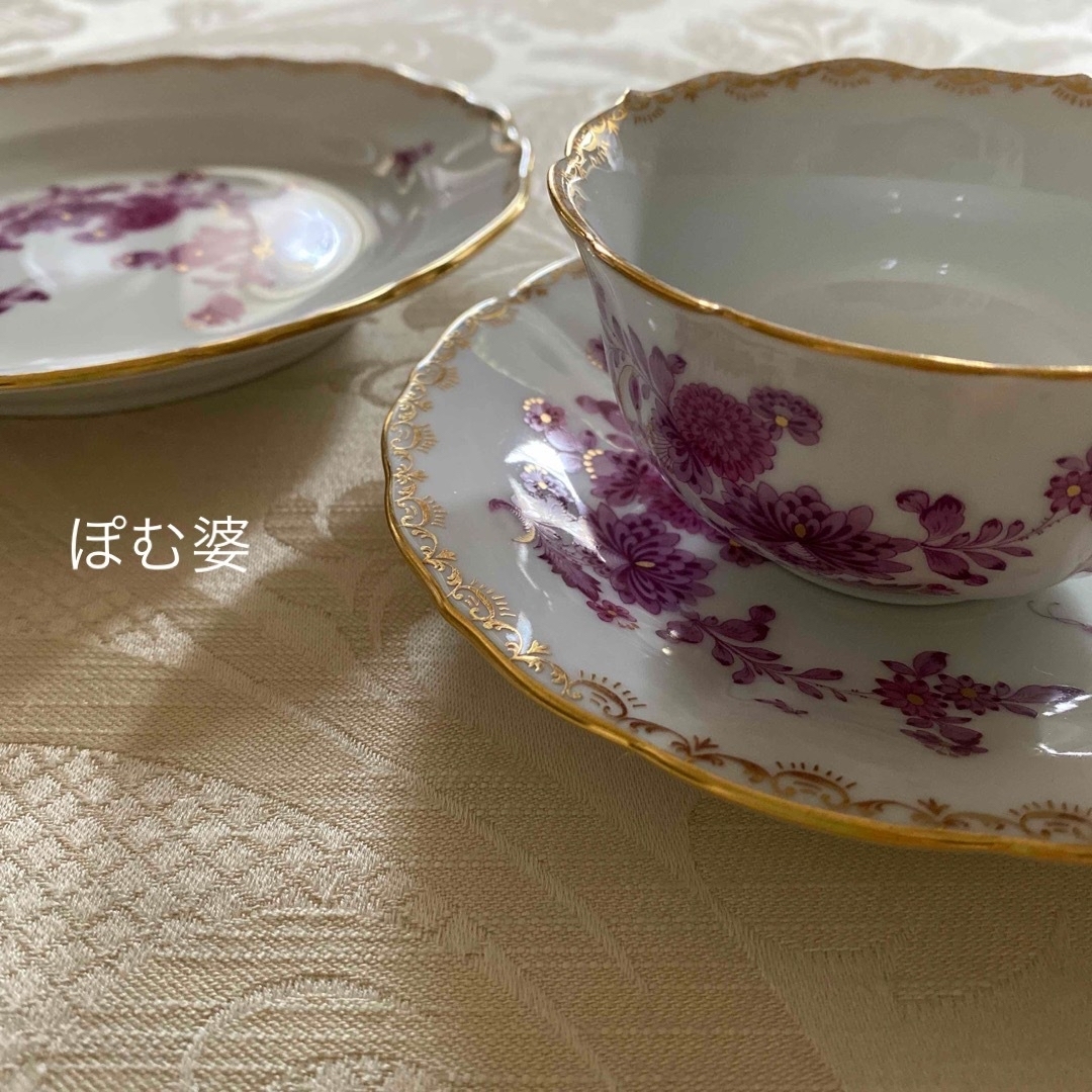 MEISSEN - 【マイセン】柿右衛門写し シノワズリ/トリオ「インドの花