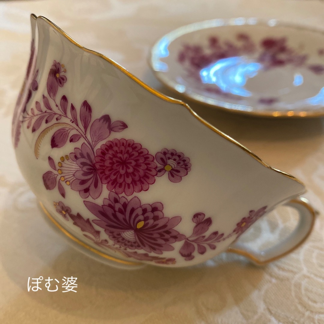 ☆御専用【マイセン】柿右衛門写し シノワズリ/トリオ「インドの花と