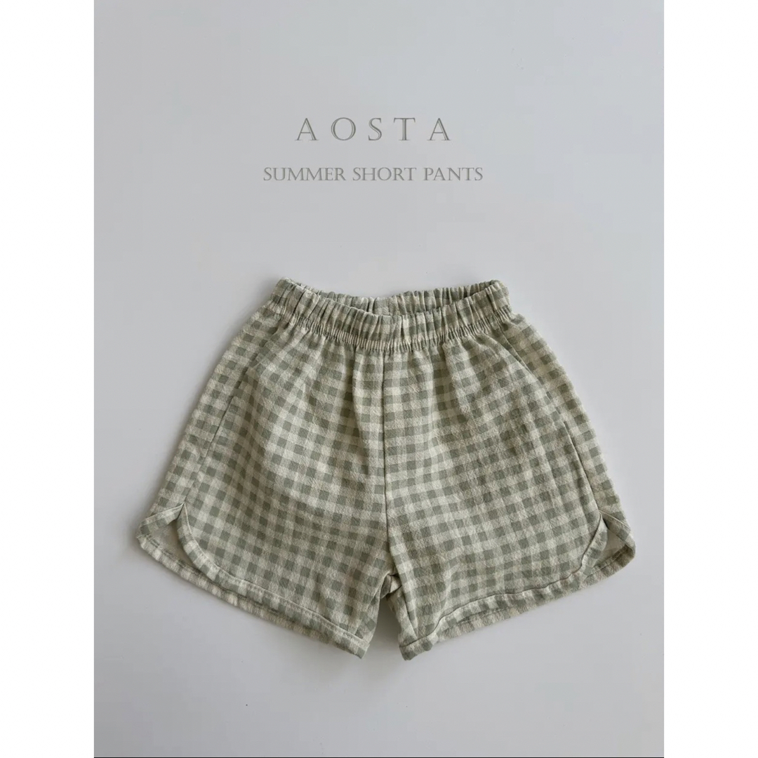 aosta / mint check pants キッズ/ベビー/マタニティのベビー服(~85cm)(パンツ)の商品写真