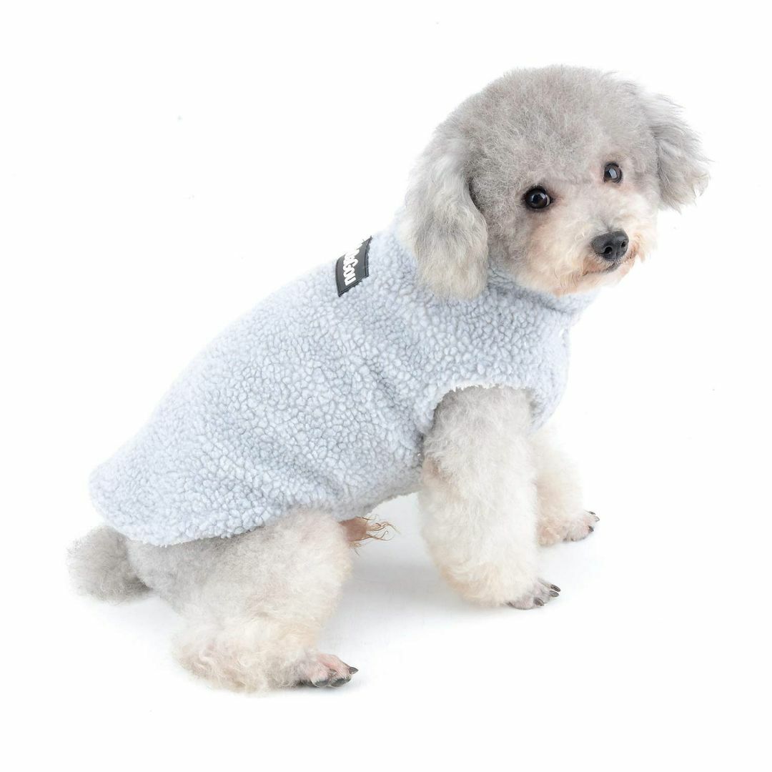 【色: グレー】ZUNEA 犬服 秋冬 ジャケット コート 小型犬 おしゃれ か