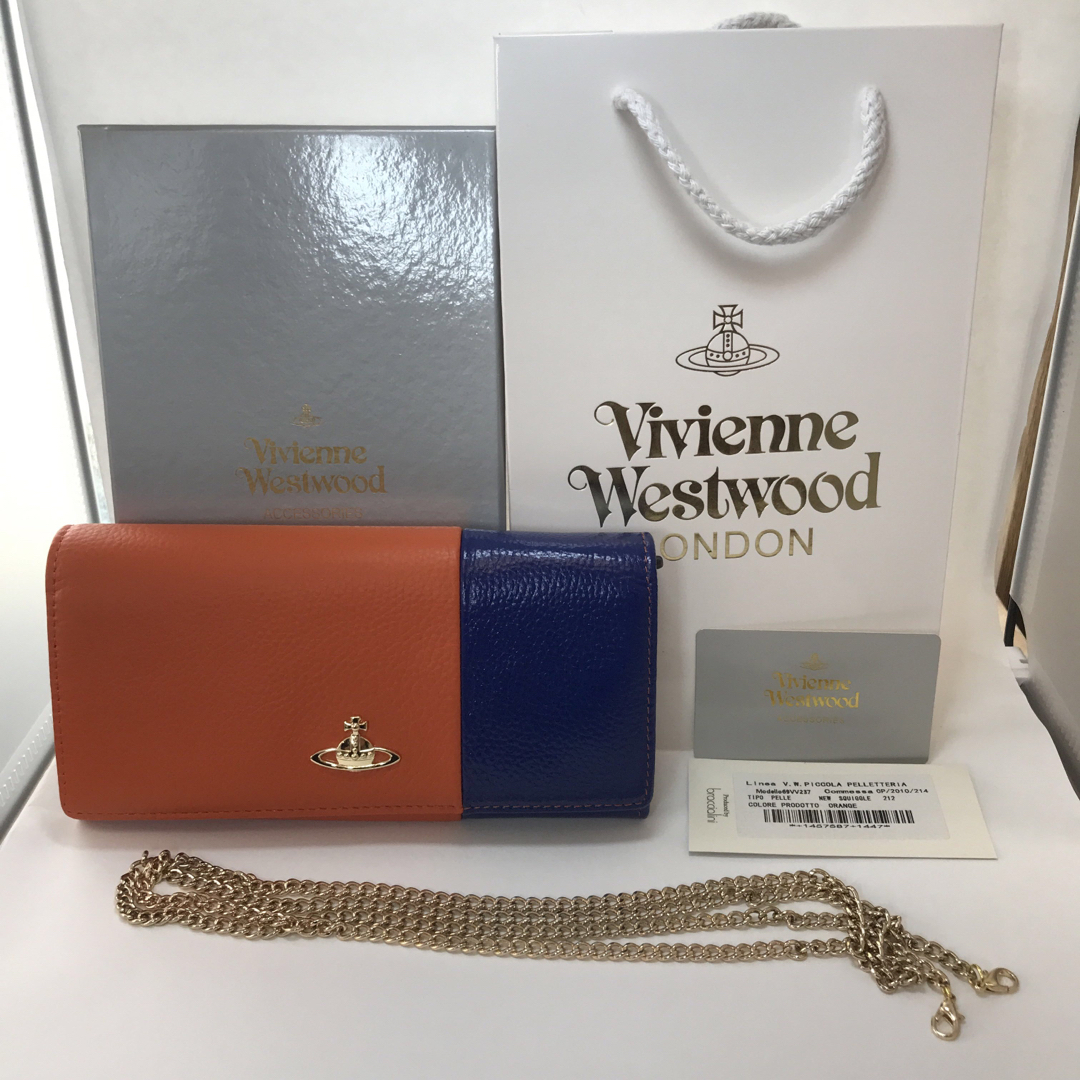 Vivienne Westwood(ヴィヴィアンウエストウッド)の【新品未使用】Vivienne westwood 長財布オレンジ/ブルー レディースのファッション小物(財布)の商品写真