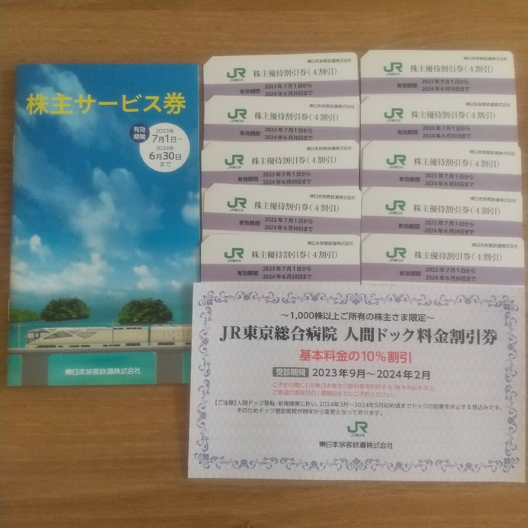 JR東日本 株主優待割引券10枚 株主サービス券1冊 人間ドック料金割引券1枚