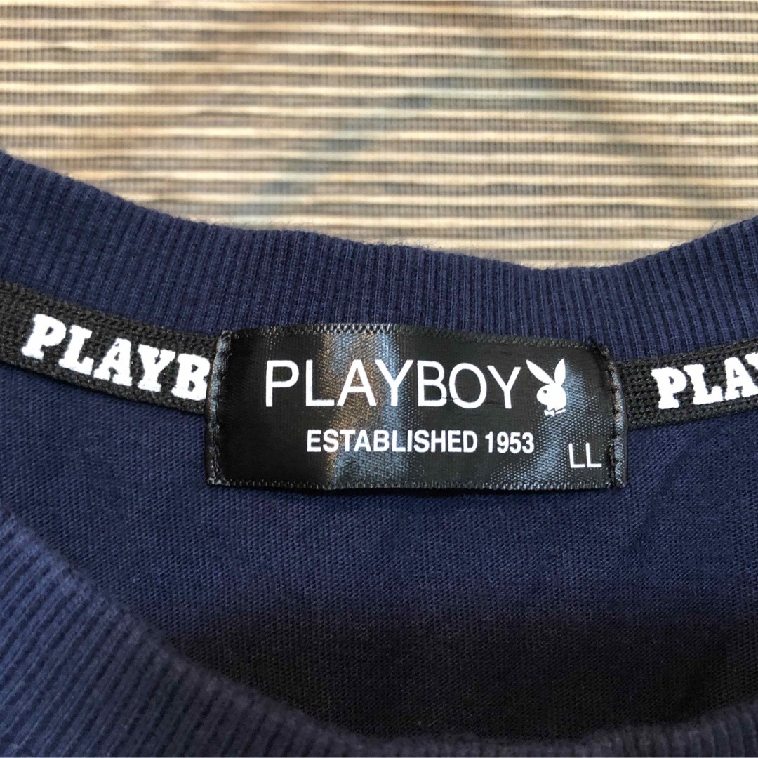 PLAYBOY(プレイボーイ)の【プレイボーイ】半袖Tシャツ　デカロゴ　立体　アニマル　ウサギ　紺色51 メンズのトップス(Tシャツ/カットソー(半袖/袖なし))の商品写真