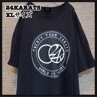 トゥエンティーフォーカラッツ(24karats)の24カラッツ】半袖黒Tシャツ　デカロゴ　ビッグロゴ　エンブレムタグ　ブラック51(Tシャツ/カットソー(半袖/袖なし))