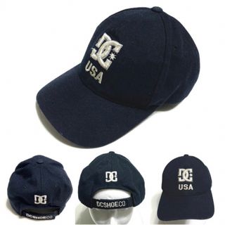 ディーシーシューズ(DC SHOES)の90s USA製 DC Shoeco キャップ　6パネル　帽子　スケボー　黒(キャップ)