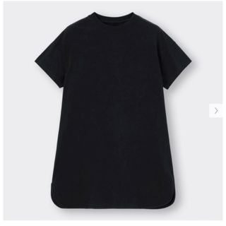 ジーユー(GU)のGU ラウンドヘムワンピース　ブラック　120(Tシャツ/カットソー)