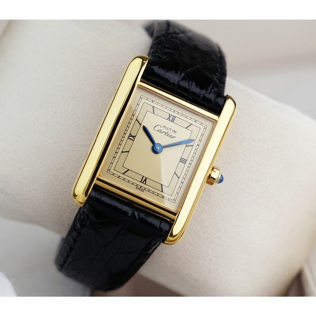 美品 カルティエ マスト タンク ゴールドライン ローマン SM Cartier