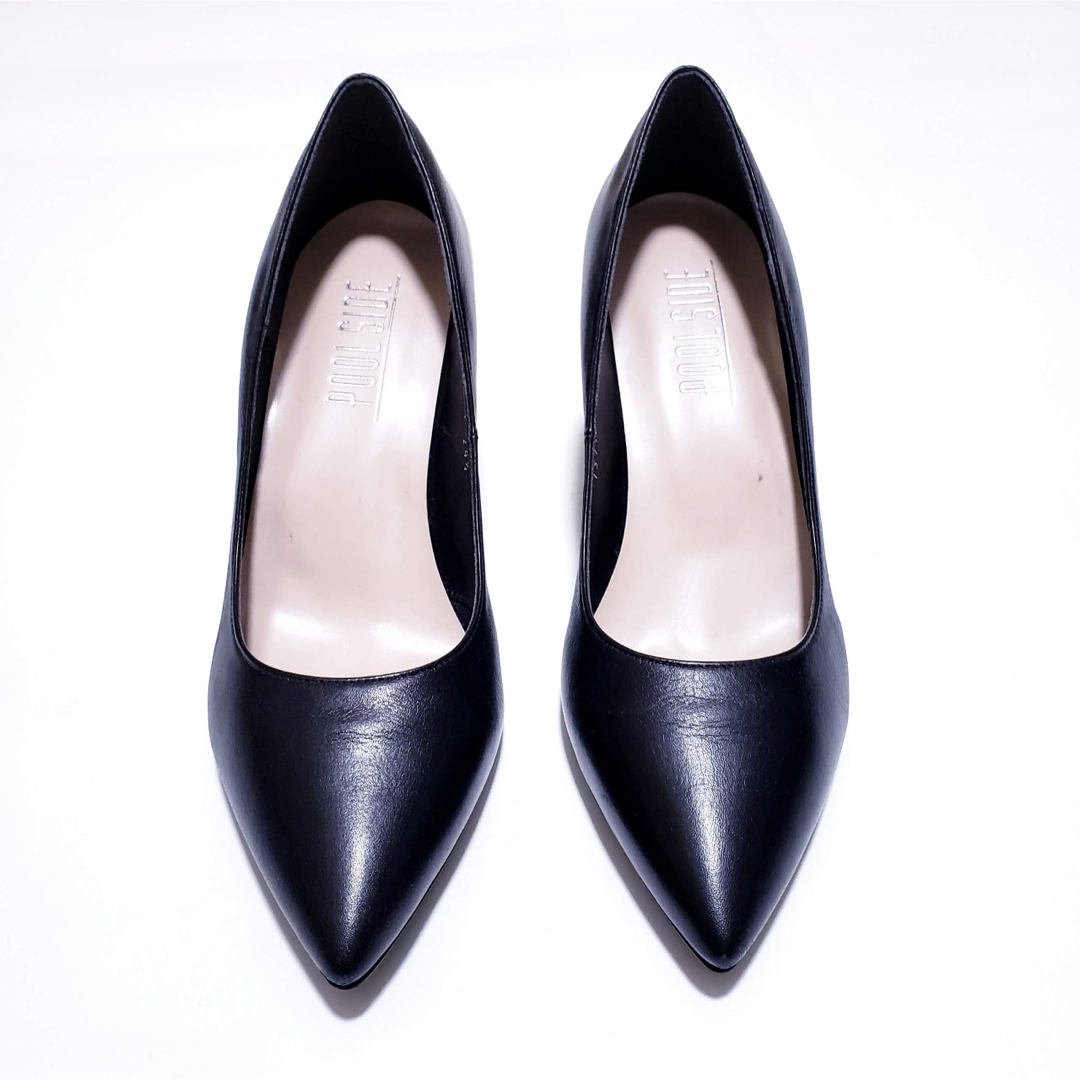 POOL SIDE(プールサイド)のPOOL SIDE プールサイド パンプス レザー ブラック 黒 レディースの靴/シューズ(ハイヒール/パンプス)の商品写真