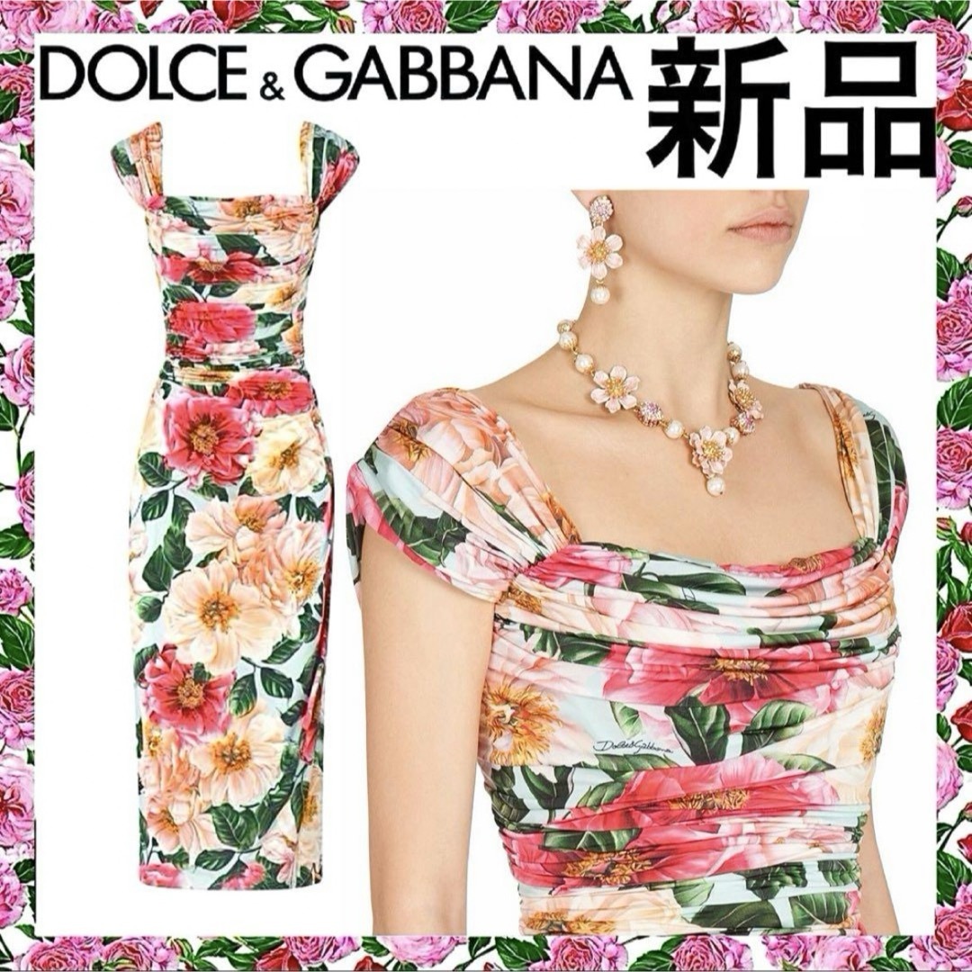 新品、タグ付き】定価32.2万円DOLCE&GABBANAカメリア柄ワンピース ...